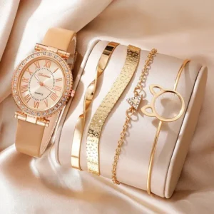 Coffret Montre + 4 Bracelets Pour Femme